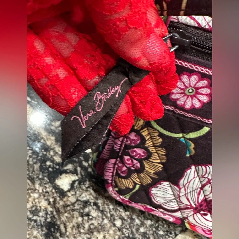 Vera Bradley Pink and Black Floral Crossbody Bag - Picture 4 of 10